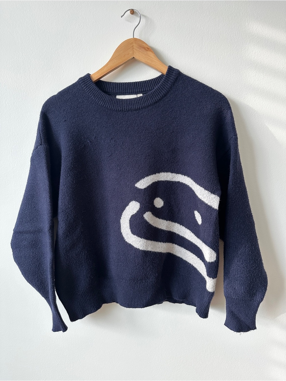 Drmers Club Unisex Navy Smiley Logo Knit Sweater